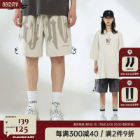 BJHG不計後果美式休閒麂皮絨短褲男夏季潮寬鬆直筒薄款運動五分褲