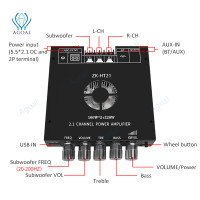 Встроенный охлаждающий вентилятор TDA7498E, стандартный Bluetooth-совместимый с 5,0 USB стерео аудио усилитель мощности, плата 2,1 канала