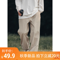 BDLS CityBoy日系休閒寬鬆薄款長褲男秋季新款中腰半鬆緊工裝褲子