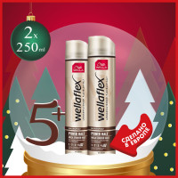 Wella Wellaflex Лак для волос Power Halt Mega Stark профессиональный экстра сильной фиксации 5+, серия Удержание объема , набор 2 шт по 250 мл