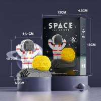 Микро строительные блоки Космос луна мультфильм астронавт фигурка со строительным пространством Аэрокосмическая Модель Кирпичи игрушки для детей подарок на день рождения
