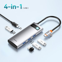 USB-хаб Metal Gleam Gen1 USB 3,0 + 4K @ 30Hz HDMI-порт + 100M Ethernet порт для ноутбука