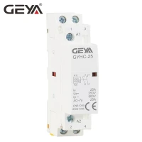 Бытовой модульный контактор GEYA Din-рейки, 2P 16A 20A 25A 2NC 2NO 1NO1NC 50/60 Гц, автоматический контактор переменного тока