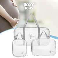ROXY-KIDS Сумка в роддом прозрачная для беременной ROXY-KIDS, 3 шт в комплекте, цвет серый