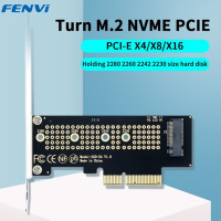 Адаптер FENVI M.2 NVME на PCIe, с алюминиевой магнитной картой 64 Гбит/с M.2 SSD Gen4 PCIe4.0 X4 X8 X16