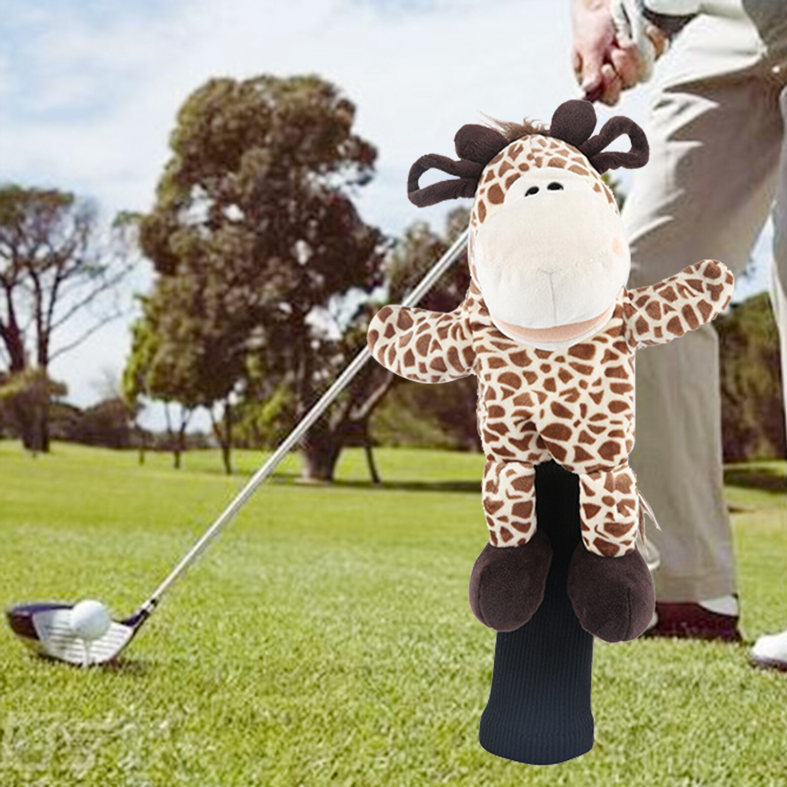 Plush Animals Golf Wood Driver /460cc Headcover Protector Cute Giraffe Golf Club Head Cover Protection Men Women Gift