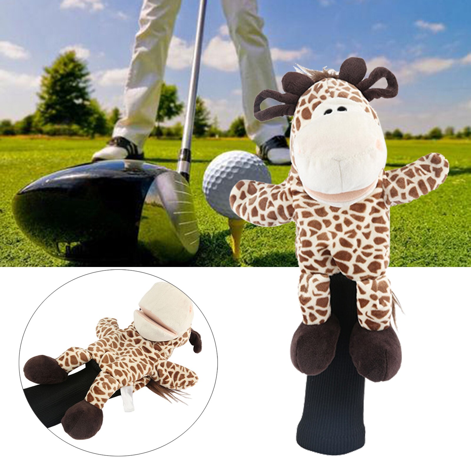 Plush Animals Golf Wood Driver /460cc Headcover Protector Cute Giraffe Golf Club Head Cover Protection Men Women Gift