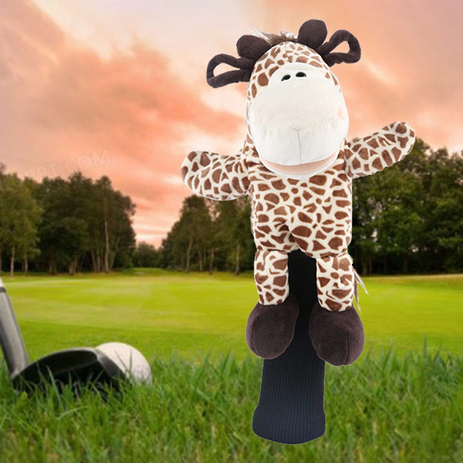 Plush Animals Golf Wood Driver /460cc Headcover Protector Cute Giraffe Golf Club Head Cover Protection Men Women Gift