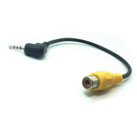 Кабель-адаптер 90 градусов с прямоугольным штекером 2,5 мм на гнездо RCA стерео AV-кабель для GPS AV-In преобразователя черного цвета