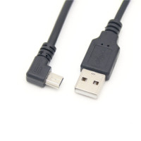 Мини-USB-кабель с углом 90 градусов для передачи данных вверх и вниз