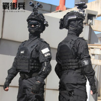 戰術兵黑色教官作戰訓練服套裝軍迷軍訓戰術訓練男女拓展防刮耐磨工裝