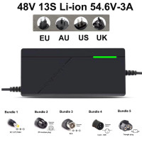 Зарядное устройство литий-ионное 48 В, 52 в, 2 А, 3 А, 5 А, 13S, 14S, 54,6 в, 58,8 в, 18650, зарядное устройство для электрического велосипеда, скутера, быстрое умное зарядное устройство 5 А