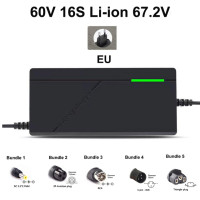 Зарядное устройство 36 В, 48 В, 60 В, 72 В, 2A, 3A, 5A, 10S, 13S, 16S, 20S, литиевый аккумулятор, 42 В, 54,6 В, 67,2 В, 84 В, 5A, умное зарядное устройство для электрического велосипеда с быстрой зарядкой