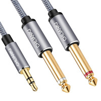 Shuliancable 3,5 мм 1/8 от TRS до Dual 6,35 мм 1/4 TS кабель, подходит для iPhone, iPod, мультимедийных динамиков