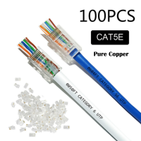 100 шт., Модульный сетевой разъем RJ45 Cat5e Cat5 Cat6