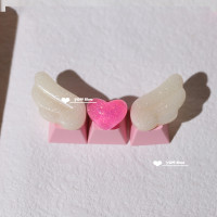 Персонализированные колпачки для клавиш с крыльями, милые прозрачные колпачки для механической клавиатуры, R4 клавиши, цветные колпачки для клавиш PBT, колпачки для клавиш, аниме