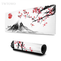 Коврик для мыши в японском стиле Fuji с цветами вишни, птицей, Сакурой, большой игровой коврик для мыши XL XXL, настольные коврики, коврик для стола из натурального каучука