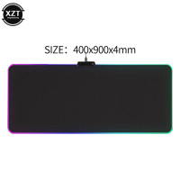 Большой коврик для клавиатуры RGB 400*900*4 мм, для ПК, настольного компьютера, Настольный коврик со светодиодной подсветкой, коврик для игровой клавиатуры, Противоскользящий коврик для мыши