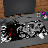 Коврик для мыши с японским рисунком дракона для офиса, аксессуары для игровой комнаты, Настольный коврик, коврики для клавиатуры ноутбука XXL 900x400 от компании Mausepad