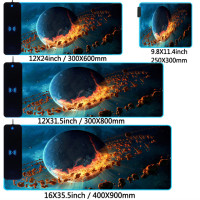 Коврик для мыши Cyberpunk с беспроводной зарядкой, игровой скоростной коврик для мыши с RGB подсветкой, украшение для игровой комнаты, Офисные аксессуары для стола Xxl
