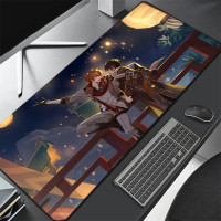 Большой коврик для мыши Genshin Impact 90x40 см, игровые аксессуары, Коврик Для Мыши для ПК, ноутбука, геймера, аниме нескользящий коврик для мыши для ноутбука
