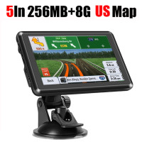 Автомобильный GPS-навигатор, 5/256 дюйма, HD, сенсорный экран, FM, Bluetooth, Карта Европы, Южной Азии, Европы, Австралии, спутниковая навигация, МБ + 8/16 ГБ, GPS-навигаторы для грузовиков