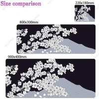 Японский коврик для мыши с изображением цветущей вишни, серый игровой коврик для ноутбука, коврик для мыши с изображением сакуры, аниме, офисный коврик, Игровая клавиатура, компьютерные столы