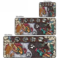 Коврик для мыши в китайском стиле, нескользящий Настольный коврик для клавиатуры, резиновый ковер для геймеров, коврик для мыши с драконом