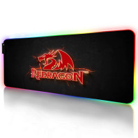 RGB игровой коврик для мыши Redragon, большой размер, цветной светящийся настольный компьютер, 7 цветов, светодиодный светильник, Настольный коврик, игровой коврик для клавиатуры