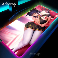 Игровой коврик для мыши RGB с аниме сексуальной девушкой, компьютерный коврик для мыши, большой игровой коврик для мыши XL, коврики для мыши Otaku PC Gamer 900x400, настольные коврики, коврики