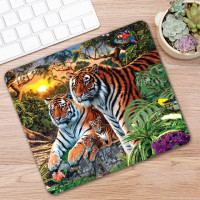 Модный коврик для мыши с изображением животных тигра, резиновый Прямоугольный Коврик для мыши для компьютера, ноутбука, коврик для мыши, игровой скоростной коврик для мыши 210x260x2 мм