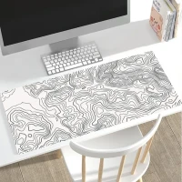 Большой черно-белый игровой коврик для мыши, большой коврик для мыши, компьютерный игровой коврик для мыши с фиксирующимся краем 90x40 см, Настольный коврик для клавиатуры