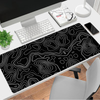 Коврик для мыши с черно-белыми линиями, игровой компьютерный коврик для мыши с HD-печатью, коврик для клавиатуры и ПК, компьютерный коврик