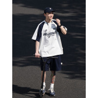 Bellken 純棉重磅280g經典復古球衣寬鬆運動插肩袖短袖男女潮流行