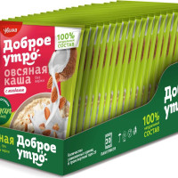 Каша овсяная быстрого приготовления Увелка на основе кокосового напитка с миндалем 20 шт по 40г