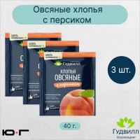 Хлопья овсяные с персиком, Гудвилл, НТВ, 40 гр. - 3 шт.