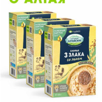 3 злака со льном био хлопья без сахара 400 гр 3 упаковки Гудвилл