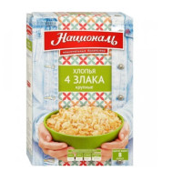  Хлопья 4 злака НАЦИОНАЛЬ 400г,2шт.
