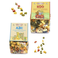 Макаронные изделия для детей Dalla Costa со шпинатом и томатами без добавления яиц Фигурные Зоопарк, Алфавит - 2 шт по 250 г