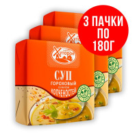 Суп гороховый со вкусом копченостей Бабушкин хуторок для варки, брикет, 3 х 180 г