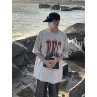 MaxDstr 設計感字母印花短袖T恤男女寬鬆潮牌高街情侶2023夏裝ins