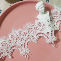 1 ярдов, лидер продаж, кружевная ткань с вышивкой 2021, 8,5 см, белая кружевная лента, занавеска, гипюр, черная кружево отделка шитье, платье, PY-5