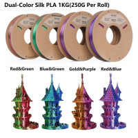 Новый трехцветный/двухцветный Шелковый PLA светящийся PLA 250 г/в рулоне 1,75 мм 1 кг 4 рулона PLA для 3d-печати нить Быстрая доставка