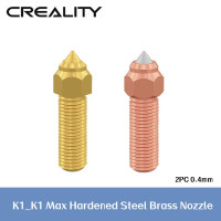 Комплект насадок Creality K1, K1 MAX M6 0,4 мм, 2 шт, закаленная сталь, латунь, высокая термостойкость, высокая скорость для Ender 3V3 KE, CR-10SE