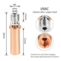 1/2 шт. Биметаллические горла CR6 SE Тепловой разрыв высокой температуры Красный медный титановый сплав V6 горло для Anycubic VYPER Mega S Mega Pro