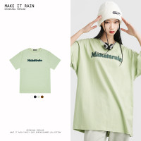 ins男裝潮牌歐美風復古字母印花上衣寬鬆大尺碼高街嘻哈短袖T恤