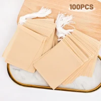 Одноразовый бумажный пакетик для чая с ниткой, 100 шт