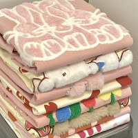 韓版甜辣風毛絨兔子短袖T恤男女夏季寬鬆國潮復古小個子純棉上衣