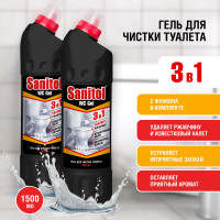 Sanitol WC Гель для чистки туалета 3 в 1 , 2 шт. х 750 мл.