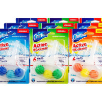 Блок для унитаза подвесной Чиртон "Свежесть Атлантики", "Хвойная Свежесть" и "Цитрусовый Микс" 6в1, 9 шт.